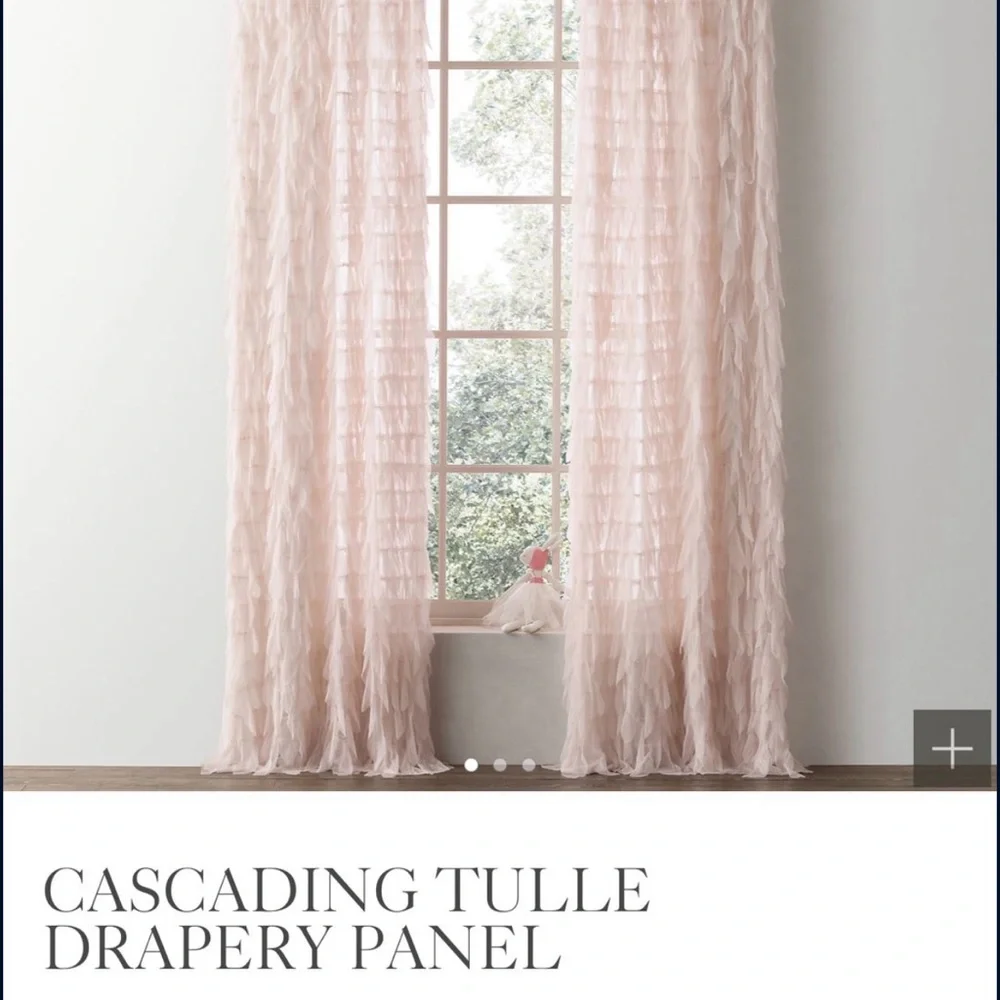 RH Baby & Child, Cascading Tulle Drapery Panel, Petal (Set Of 2)